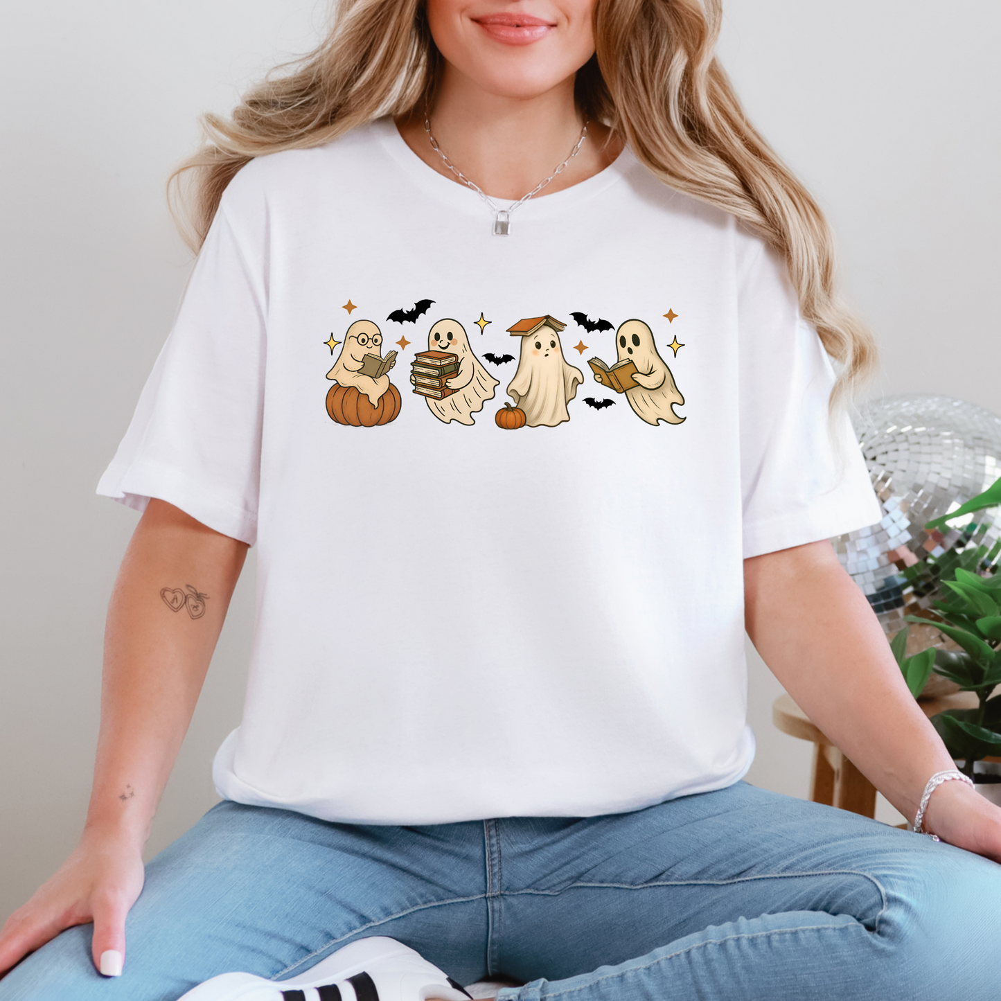 Reading Ghosts with Pumpkins Sweatshirt