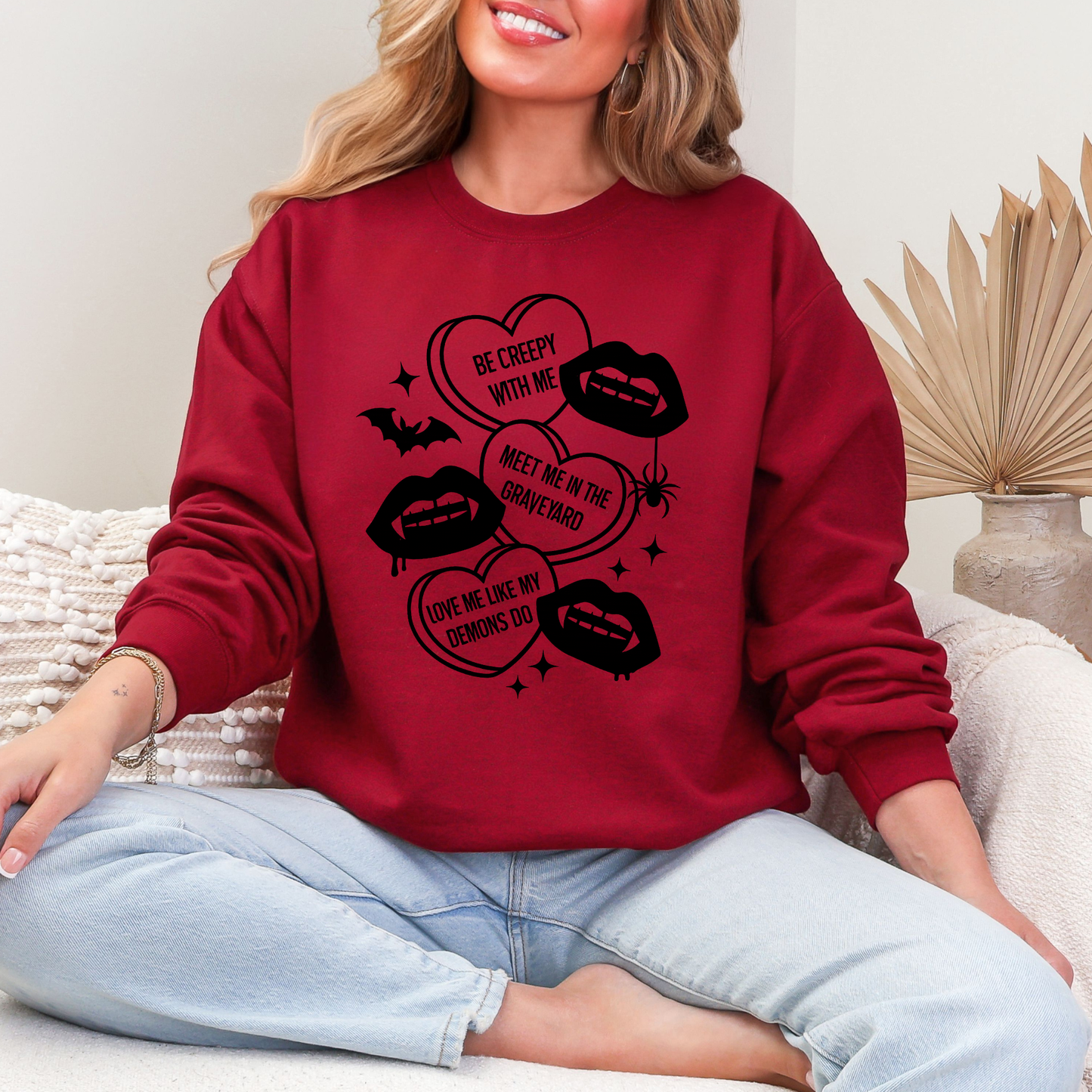 Goth Candy Hearts Sweatshirt