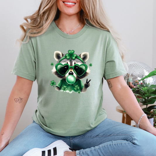 Funny Raccoon St. Patrick's Day Graphic Tee