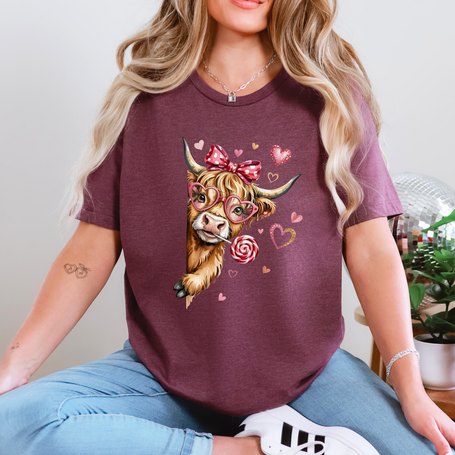Valentine Cow Graphic Tee