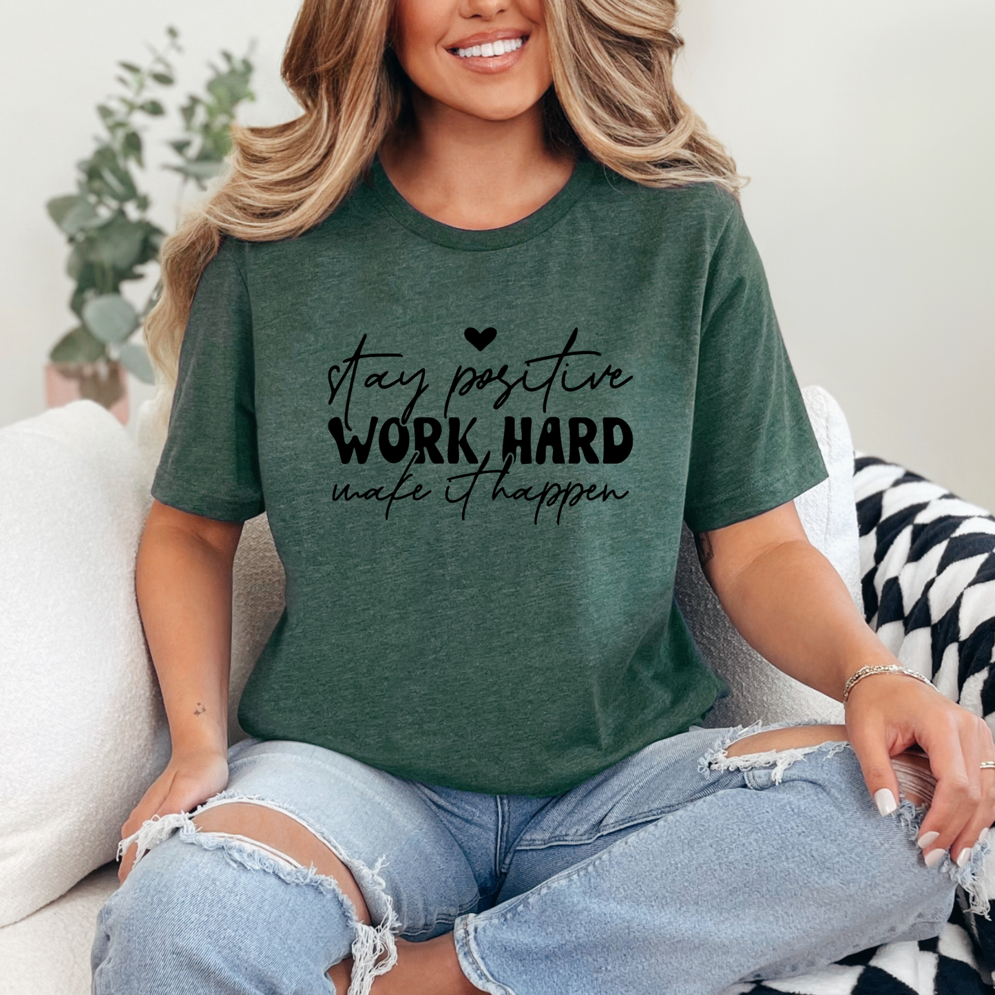 Stay Positive Work Hard Graphic Tee