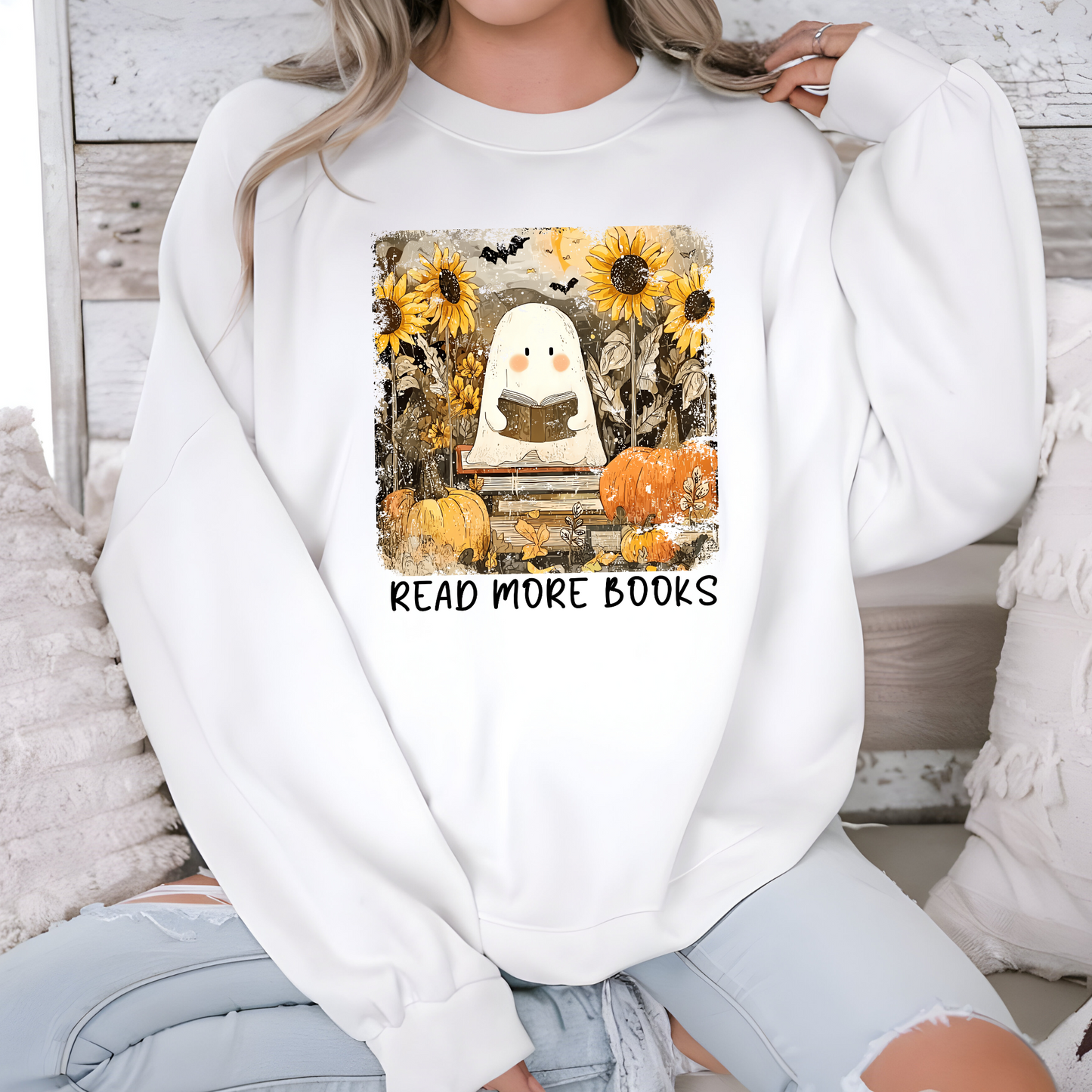 Reading Ghost Sunflowers Graphic Tee or Sweatshirt