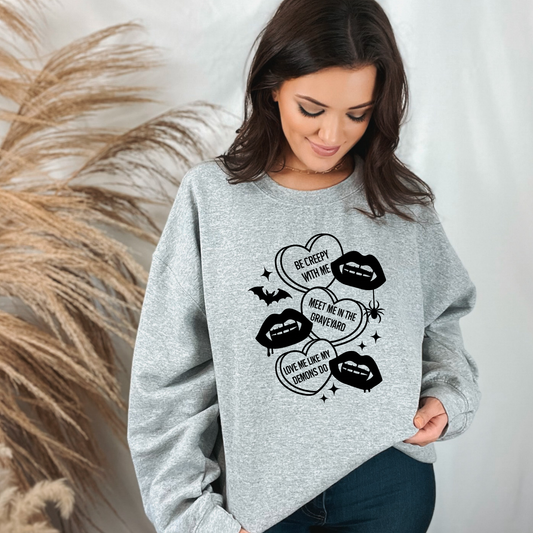 Goth Candy Hearts Sweatshirt
