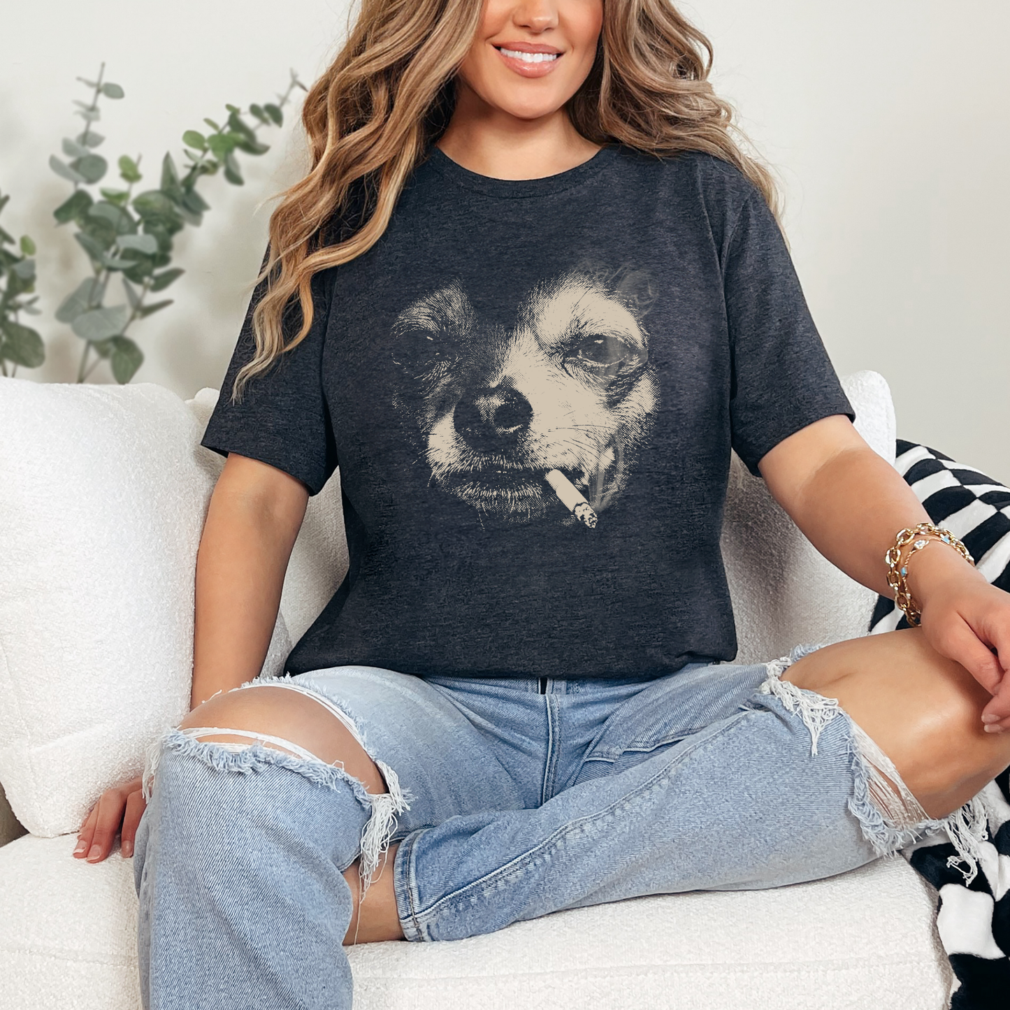 Dog Smoking Graphic Tee