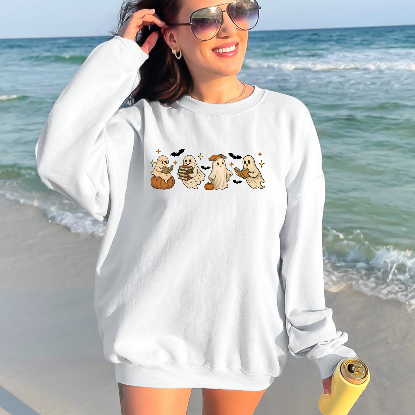 Reading Ghosts with Pumpkins Sweatshirt