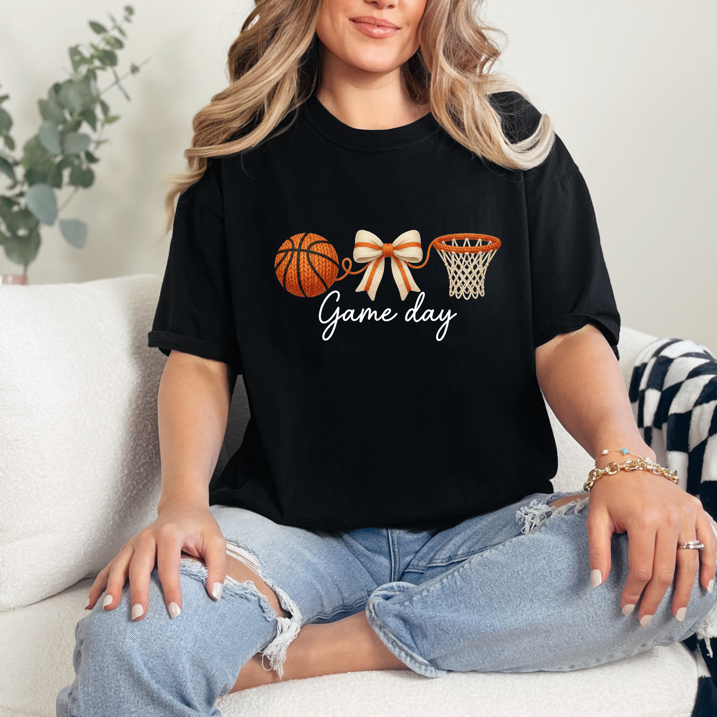 Faux Yarn Basketball Graphic Tee