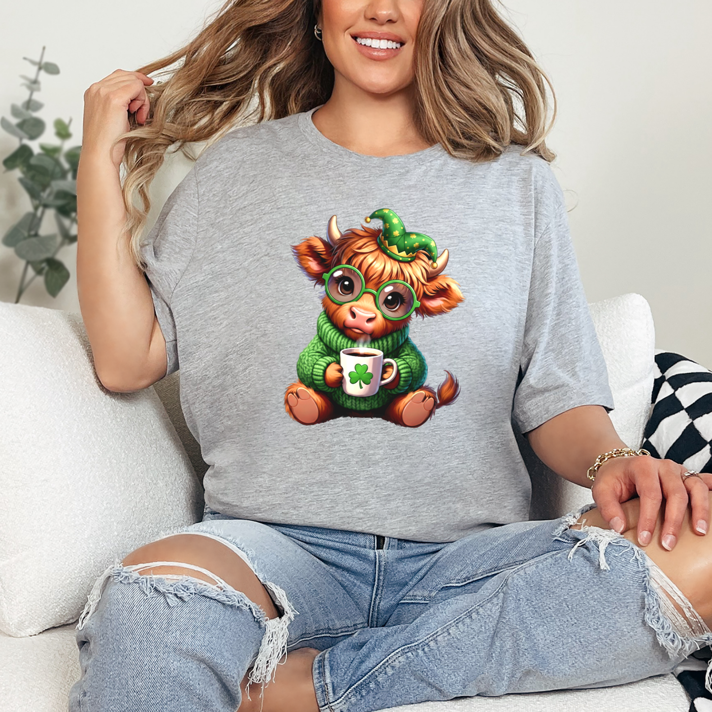 Highland Cow St. Patrick's Graphic Tee