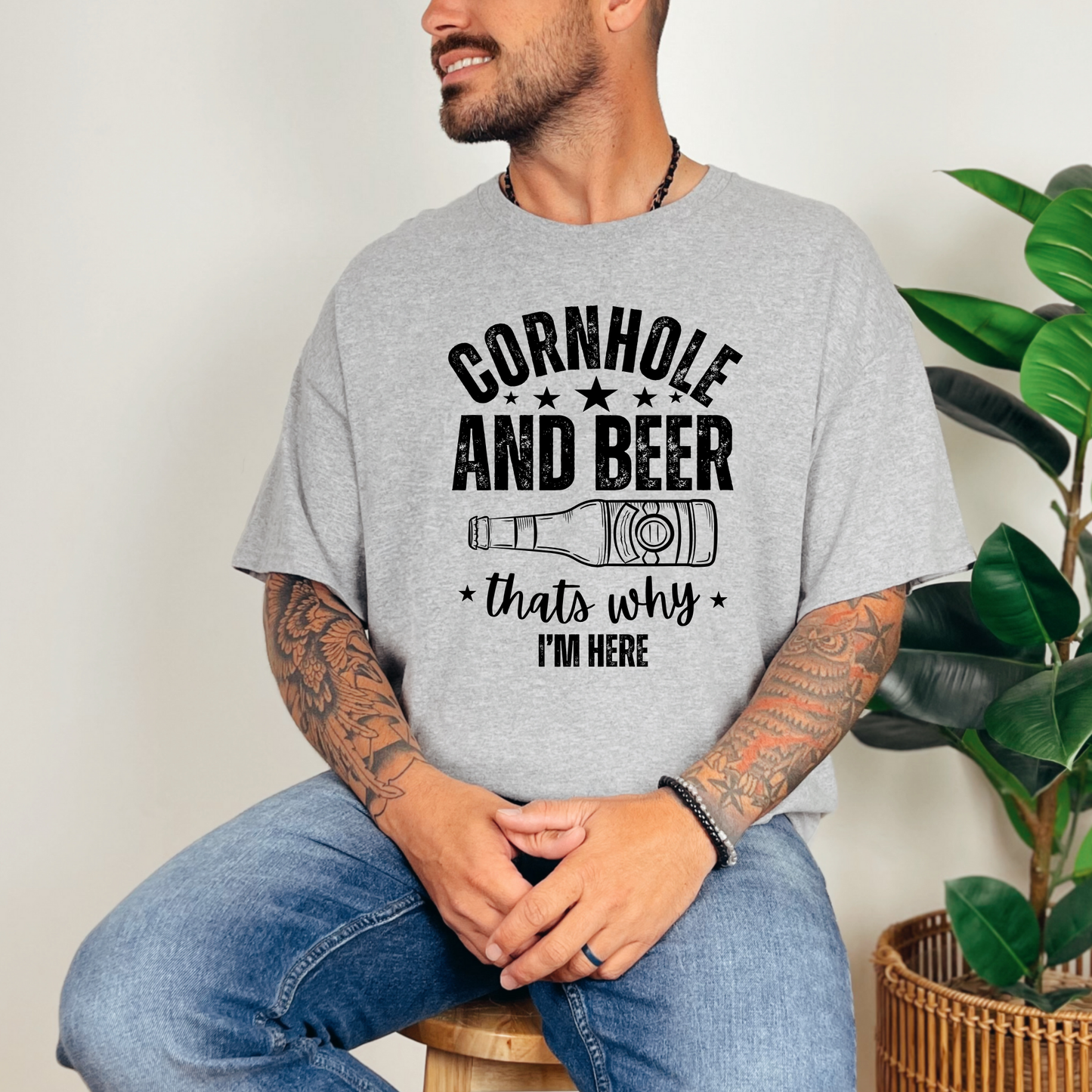 Cornhole and Beer Graphic Tee