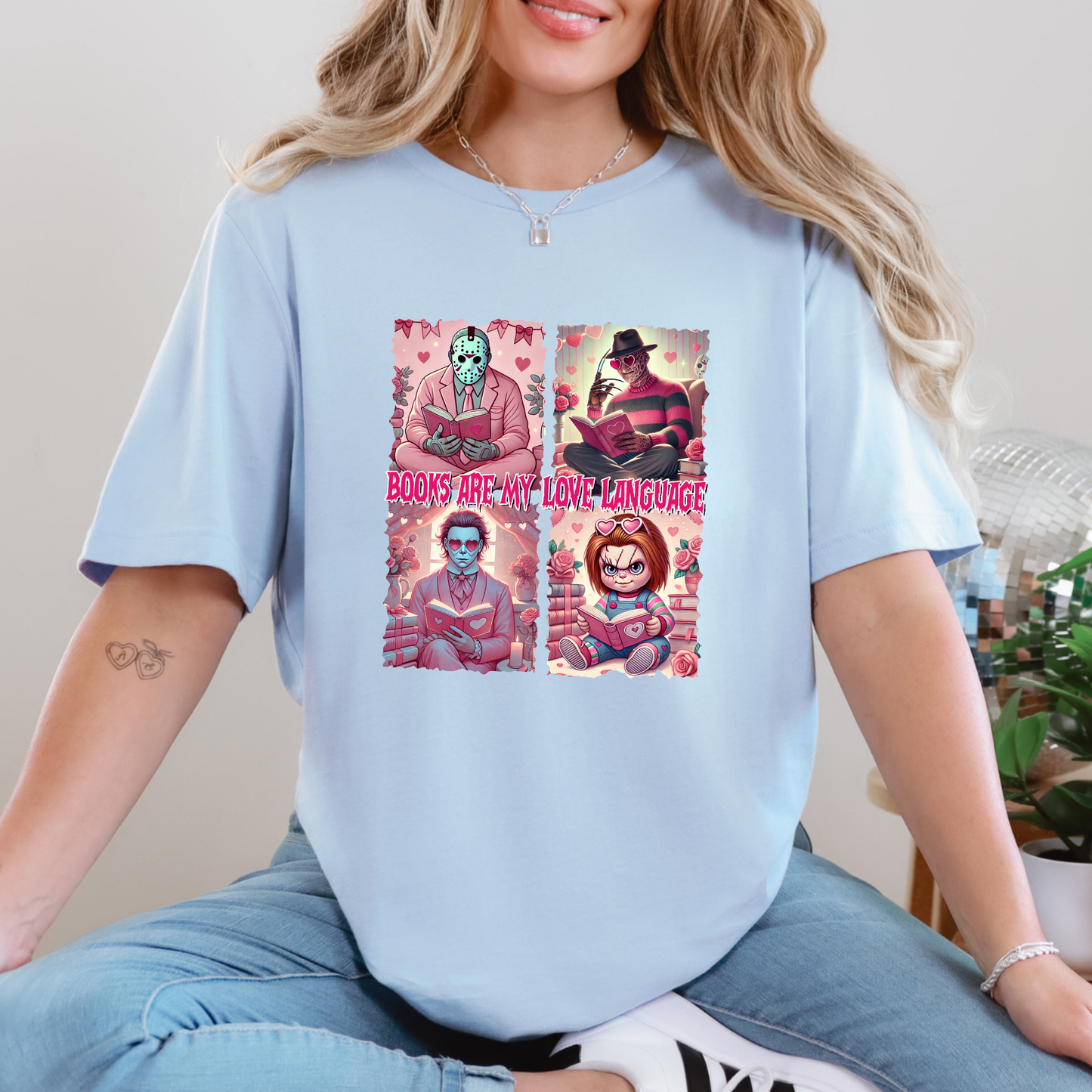 Horror Valentine Books Graphic Tee