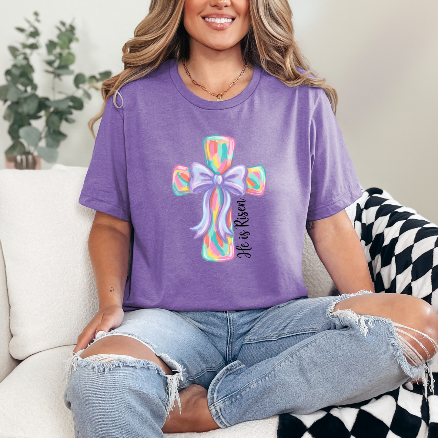 He Is Risen Cross Graphic Tee