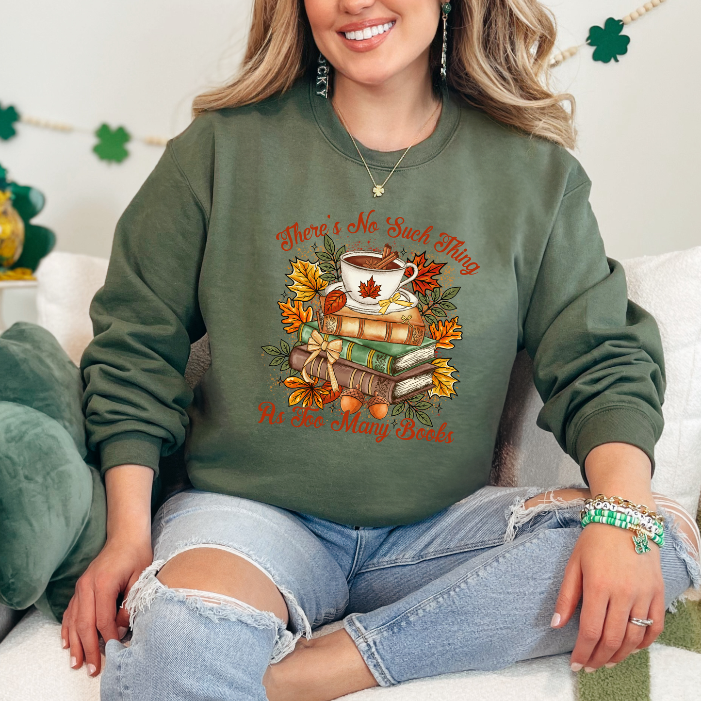 Fall Too Many Books Sweatshirt