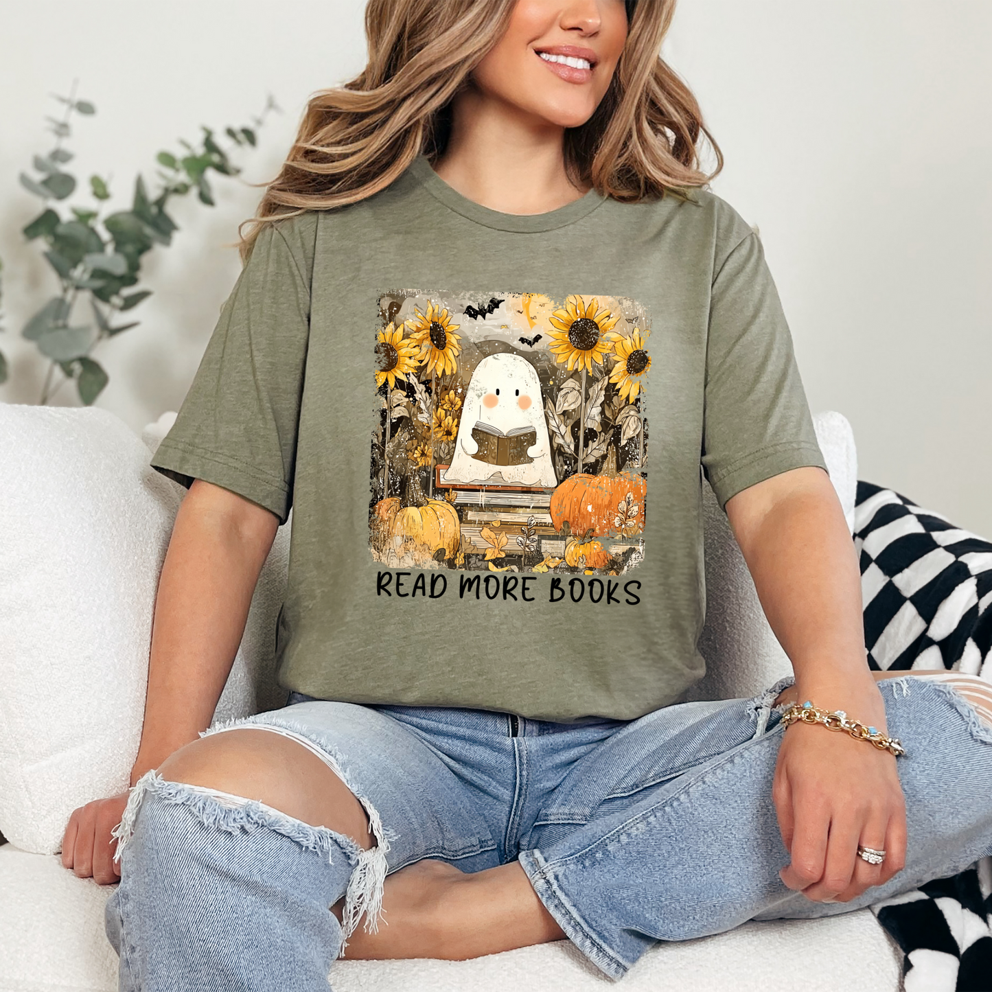 Reading Ghost Sunflowers Graphic Tee or Sweatshirt