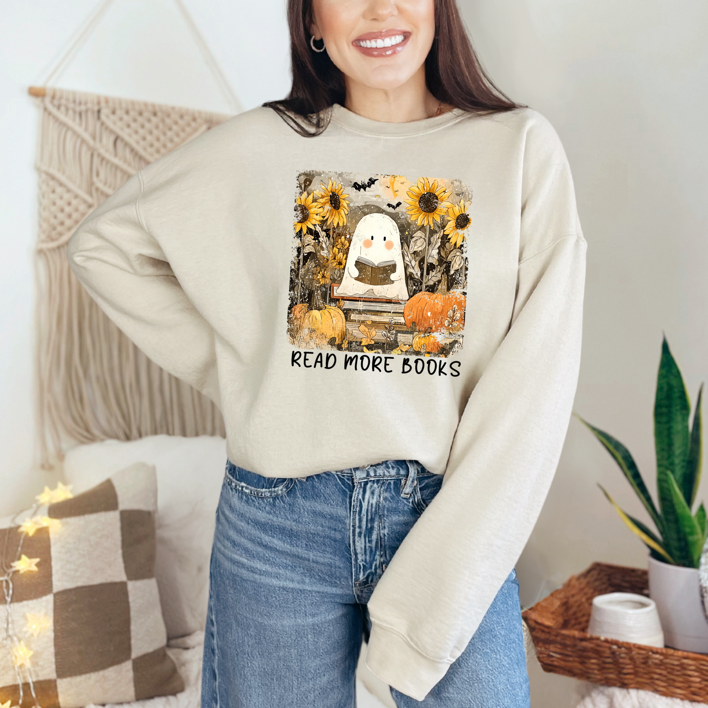 Reading Ghost Sunflowers Graphic Tee or Sweatshirt