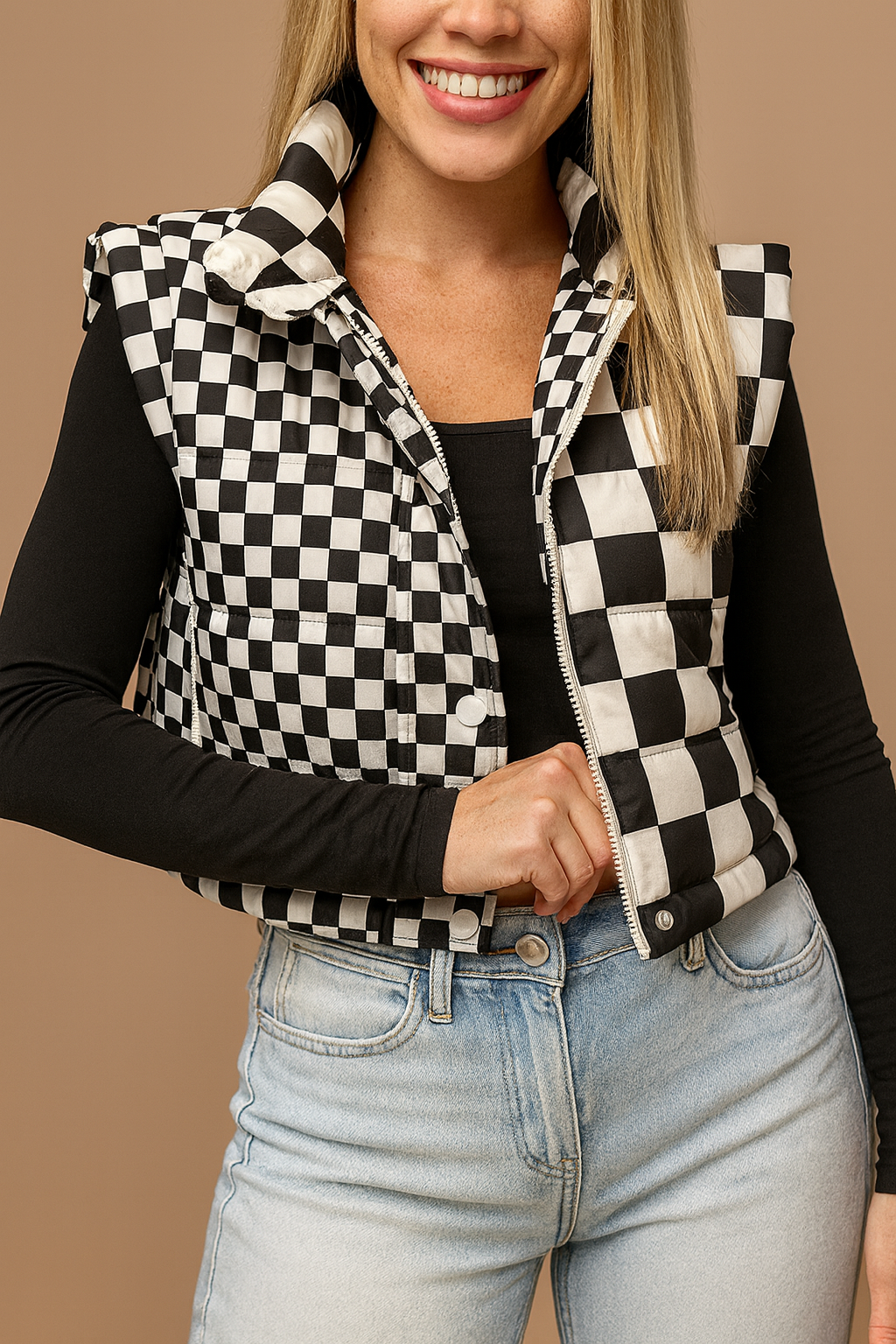 Checkered Puffer Vest RTS