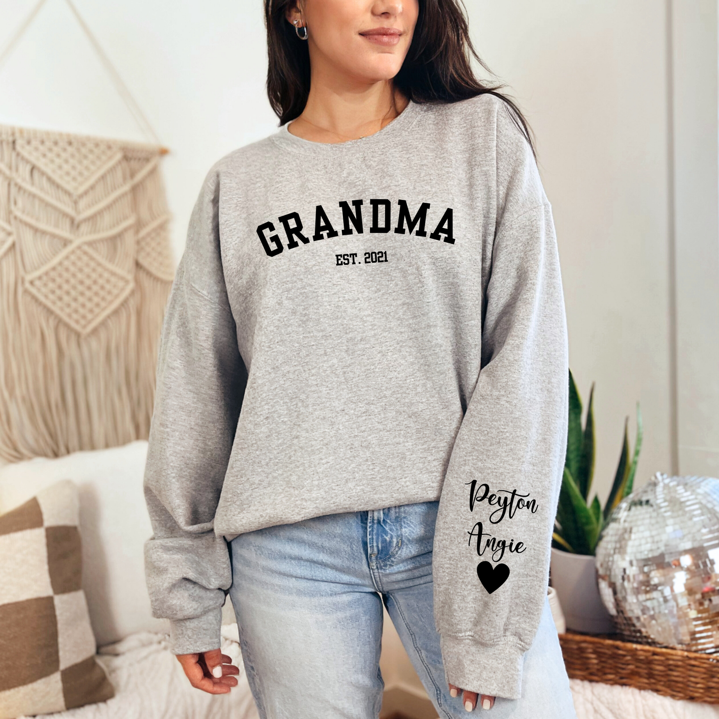 Grandma Varsity Sleeve Sweatshirt