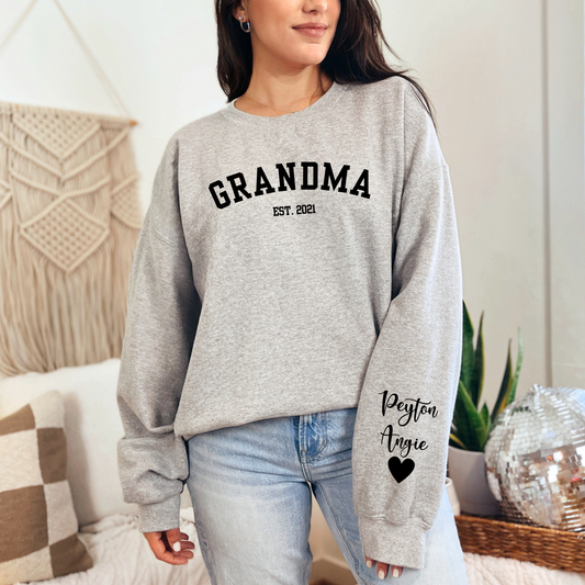 Grandma Varsity Sleeve Sweatshirt