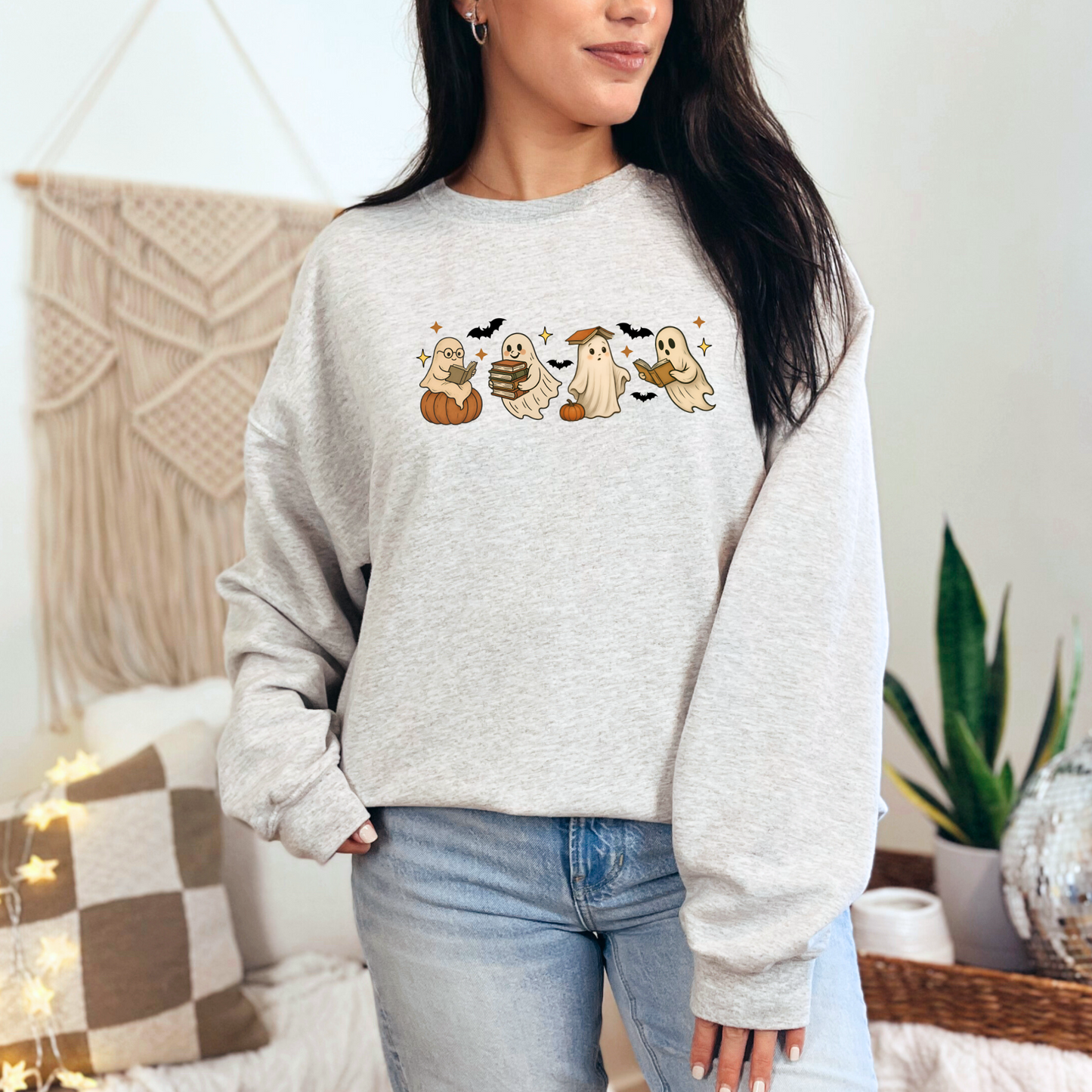 Reading Ghosts with Pumpkins Sweatshirt